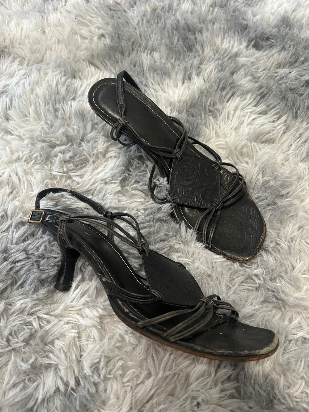 🇧🇷Sergio Zelcer Handmade Black Leather Strappy Women’s Heeled Sandals
